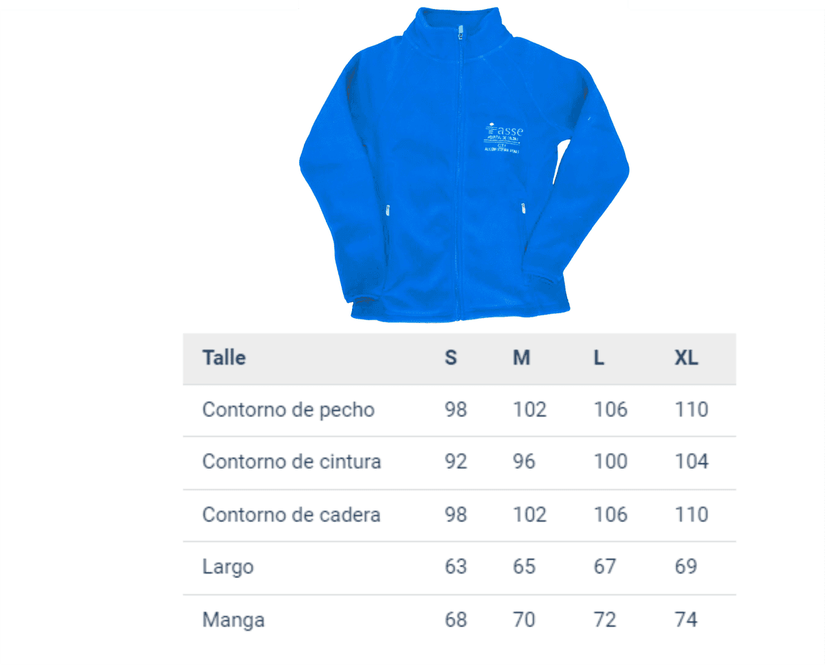 CAMPERA POLAR CON BORDADO LOGO Y/O NOMBRE ADELANTE