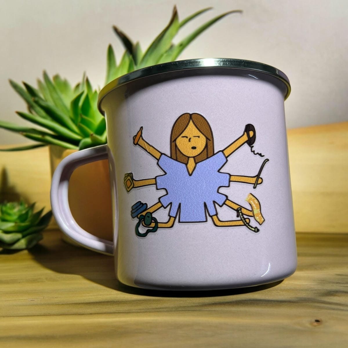 JARRO ESMALTADO CON DISEÑO ESTAMPADO